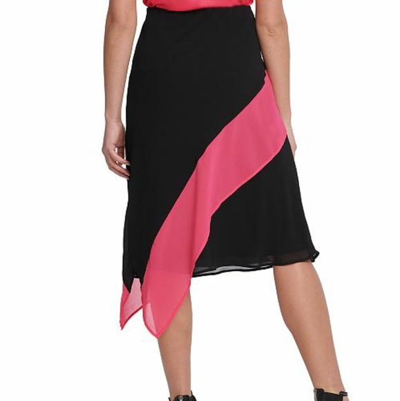 DKNY Colorblocked Asymmetrical Skirt - Picture 2 of 2